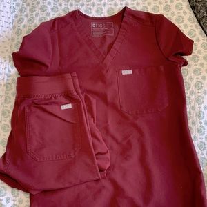 Figs technical collection XXS set maroon scrubs